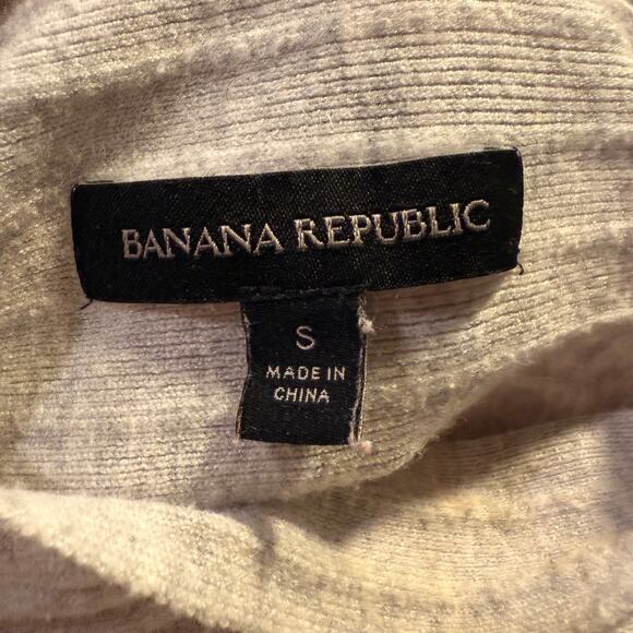 Banana Republic Gray Ribbed Mock Neck Sweater Women Small Soft Cozy Fall Winter - Picture 4 of 6